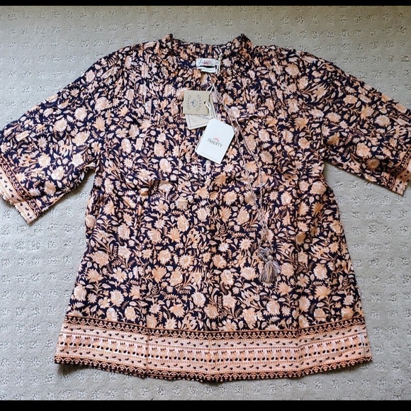 FAHERTY Acadia Boho Style Blouse New XS - Picture 2 of 4